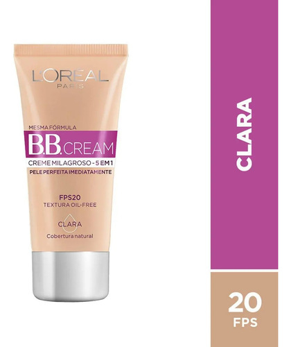 Bb Cream 5 Em 1 Com Fps 20 Clara 30ml Loreal