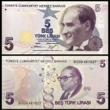 Turquia 5 Liras 2009 Fe