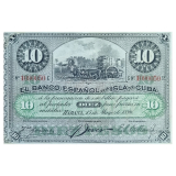 #49 Cuba 10 Pesos 1896. Banco Espanho da Ilha de Cuba