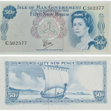 #33 Isle of Man 50 New Pence 1979 Fe