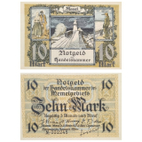 #5 Notgeld Memel 10 Mark 1922 Fe. Administrao Francesa Ps 1 Guerra Mundial
