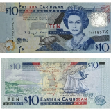 #48 Eastern Caribbean 10 Dollars 2008 Fe