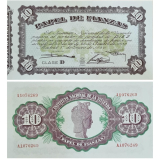 Espanha 10 pesetas. Papel de finanas 1940. Papel financeiro utilizado como forma de moeda durante o regime franquista, RARO.