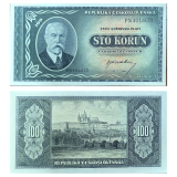 #63 Tchecoslovquia 100 Korun 1945 Fe/Sob