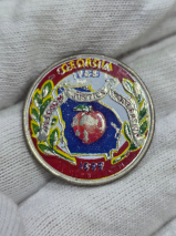 Moeda Colorizada. Estados Unidos Quarter de dlar Gergia 1999