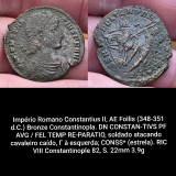 Constantius II Constantinopla, AE Follis 348-351 d.C. RIC III Constantinople 82, S. MR11