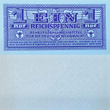 #M32 Alemanha 1 Pfennig 1942. C�dula Militar 2� Guerra Mundial FE