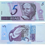 C269a 5 Reais, asterisco, reposi��o. Numera��o 0002; Fernando H. Cardoso e Pedro S. Malan