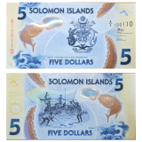 Pol�mero. #38 Ilhas Salom�o 5 Dollars 2019 Fe