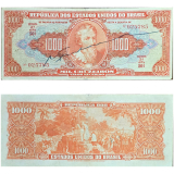 C104 C�dula 1000 Cruzeiros 1949 Mbc bonita, com alguns furinhos. Abobrinha, autografada