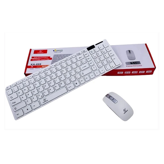 Combo teclado e mouse sem fio KA-666 Kapbom