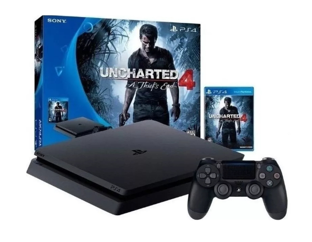 Playstation 4 1TB Slim Bundle Uncharted 4 02 jogos por R 1.749 00