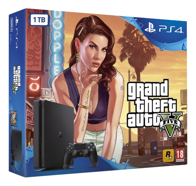 PS4 SLIM 1TB GTA V 