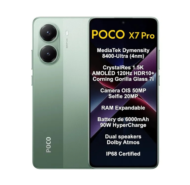 POCO X7 PRO 256GB 8RAM Verde - Dia das Mes Gratis Mochila