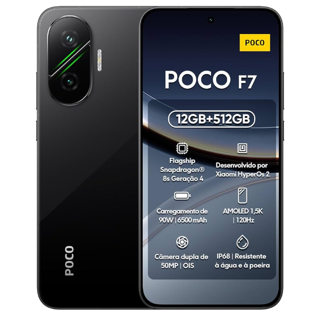 POCO F7 512GB 12RAM 5G PRETO - Mochila Xiaomi Brinde