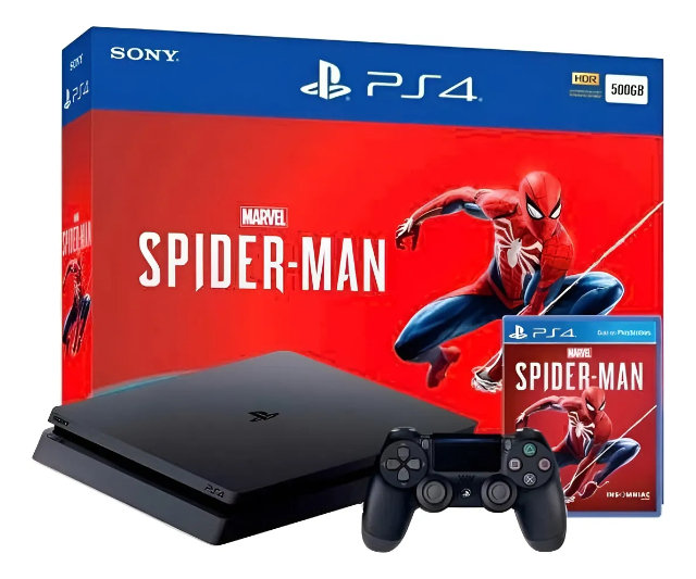 PS4 SLIM SPIDERMAN + 02 JOGOS