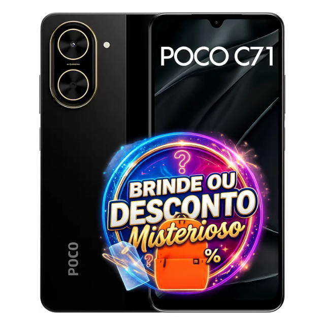 POCO C71 64GB 4RAM PRETO por R$879,00