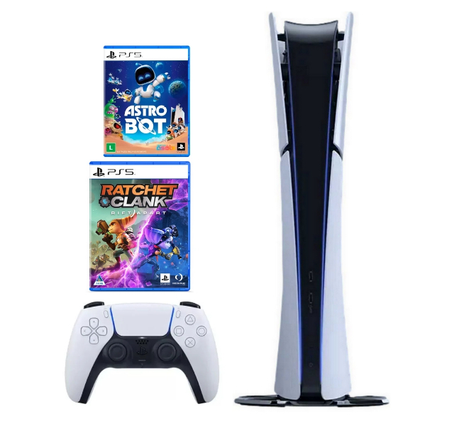 Playstation 5 Slim C/02 Jogos e Base vertical