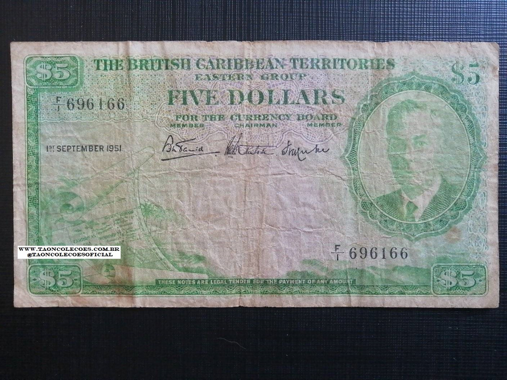 PICK-3 - BRITISH CARIBBEAN 5 DOLARES DE 1951 - MBC / N F1 696166