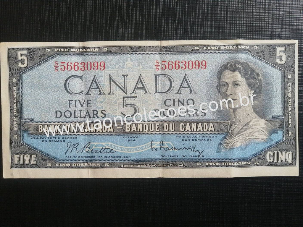 PICK-77b - CANADA 5 DOLLARS DE 1954 - FE / N SS 5663099
