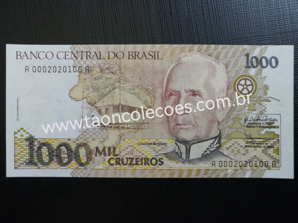 C217 - BRASIL 1.000 CRUZEIROS DE 1990 - FE / N� A0002020100A (SEGUNDA S�RIE)