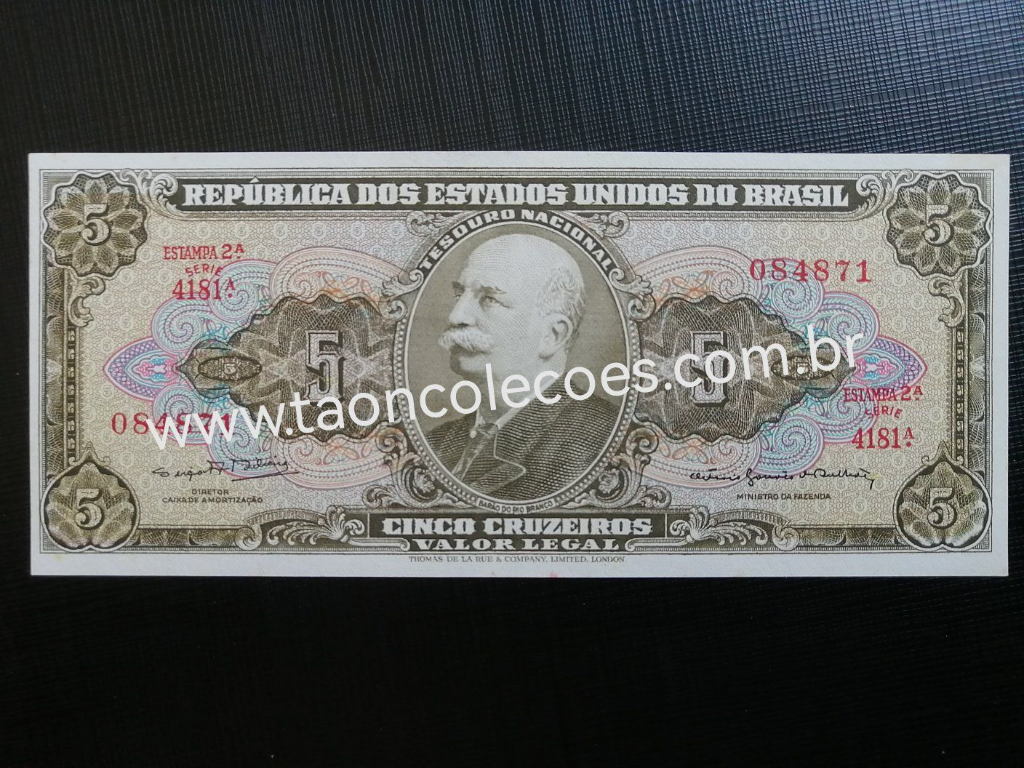 C074a - BRASIL 5 CRUZADOS DE 1964 - FE / N� 084871 - S�RIE 4181� (PRIMEIRA S�RIE)