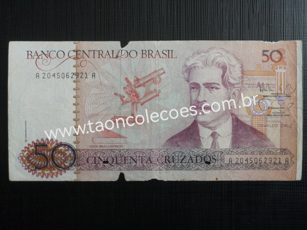 C188 - BRASIL 50 CRUZADOS DE 1988 - MBC / N� A2045062921A (PRIMEIRA S�RIE/ESCASA)