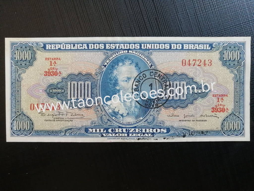 C120 - BRASIL 1 CRUZEIRO NOVO DE 1966 - MBC/SOB - S�RIE 3930� / N� 047243 (�LTIMA S�RIE)