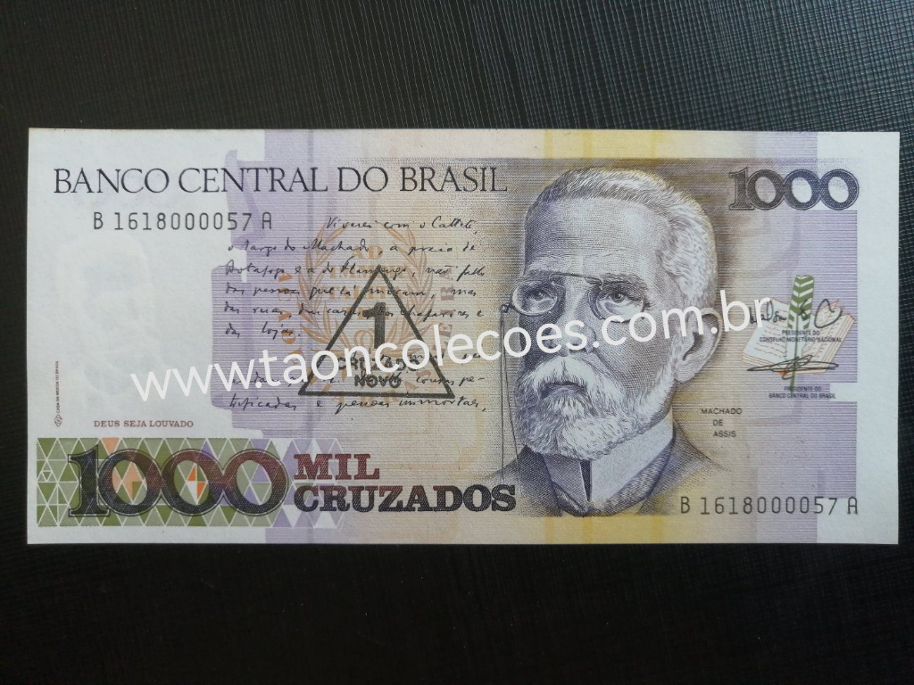 C199 - BRASIL 1 CRUZADO NOVO DE 1989 - FE / N� B1618000057A (PRIMEIRA S�RIE/PRIMEIRA CENTENA)