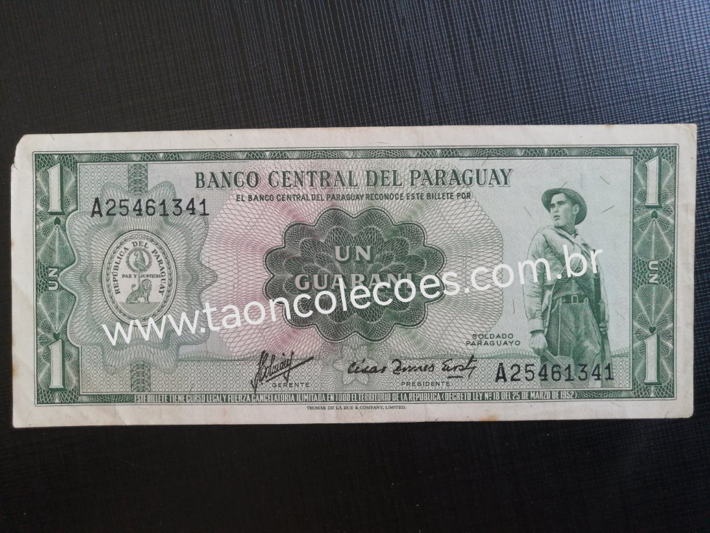 PICK-193b - PARAGUAY 1 GUARANI DE L.1952 - MBC/SOB - N� A25461341