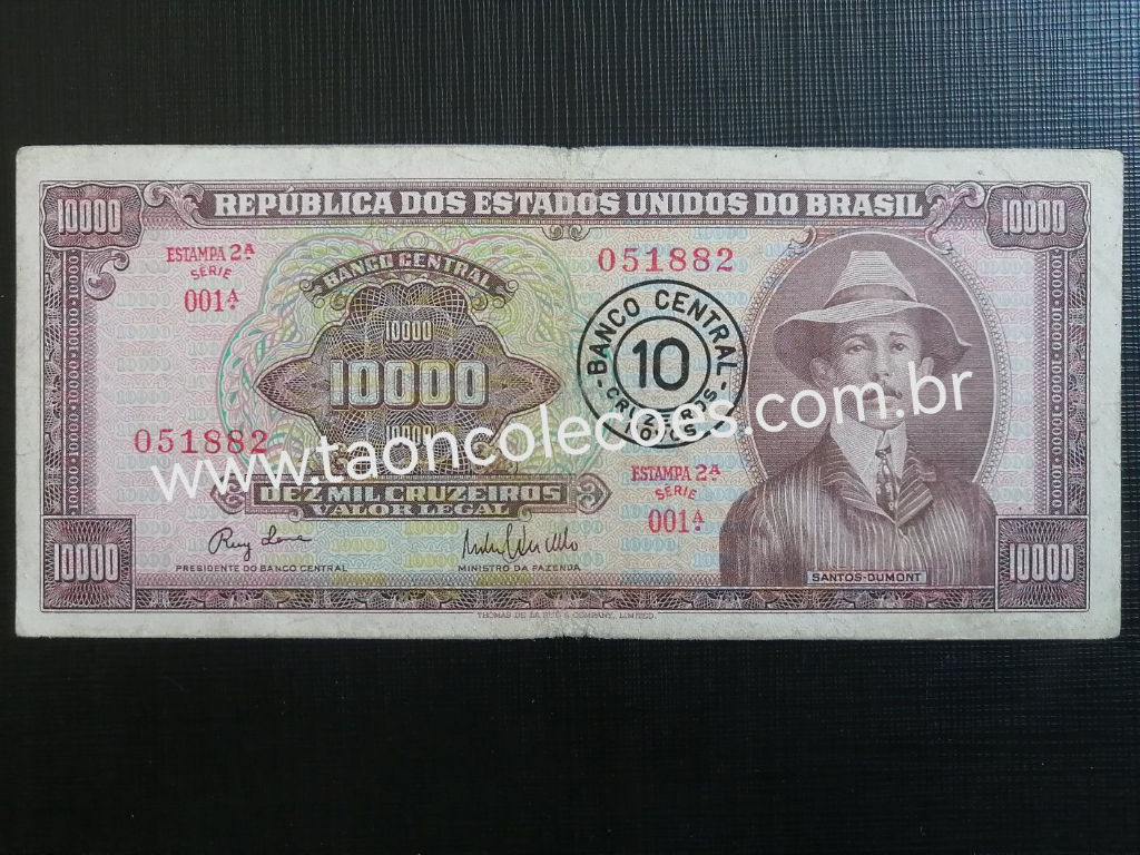 C127 - BRASIL 10 CRUZEIROS NOVOS DE 1967 - MBC / N� 051882 (PRIMEIRA S�RIE)