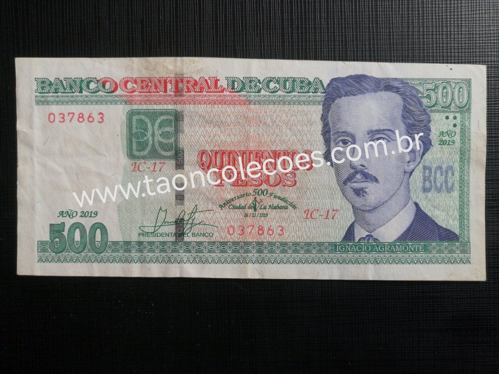 PICK-133 - CUBA 500 PESOS DE 2019 - MBC / N� 037863 (comemorativA 500 Anniversary of Founding Havanna)