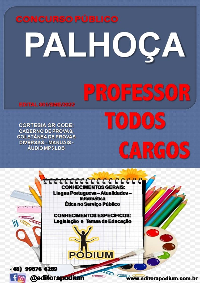 APOSTILA CONCURSO PROFESSOR DE PALHOÇA COMUM TODOS 