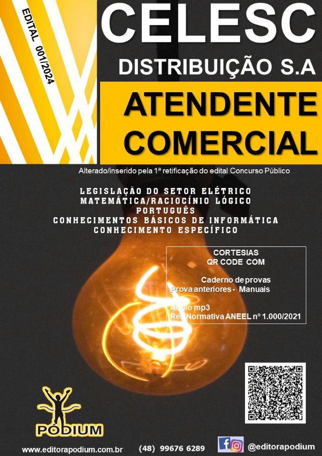 APOSTILA CONCURSO CELESC ATENDENTE COMERCIAL
