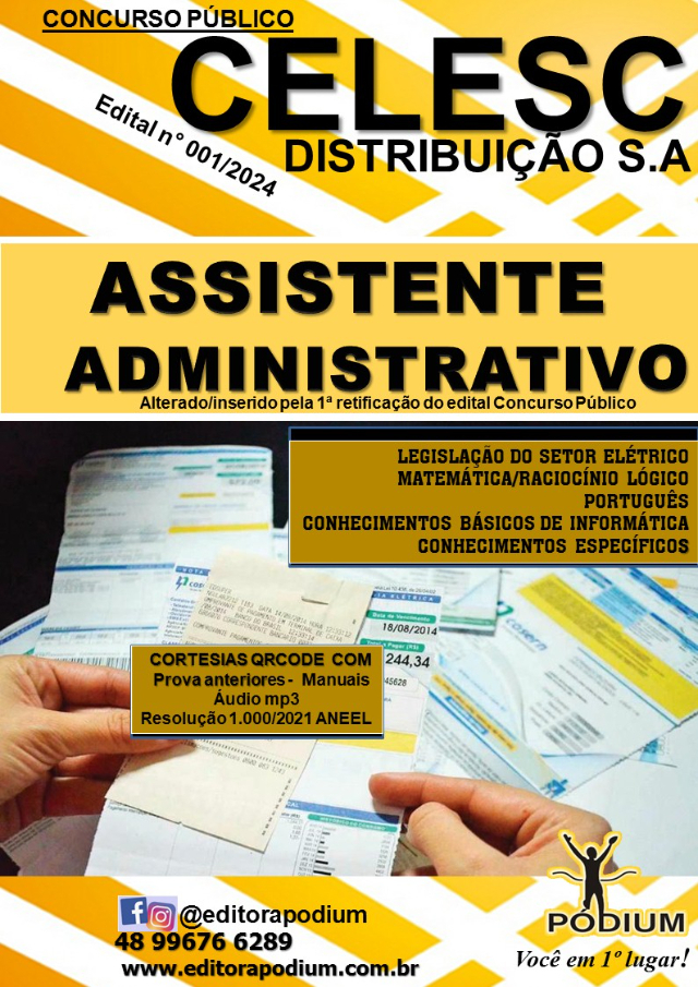 APOSTILA ASSISTENTE ADMINISTRATIVO CONCURSO CELESC