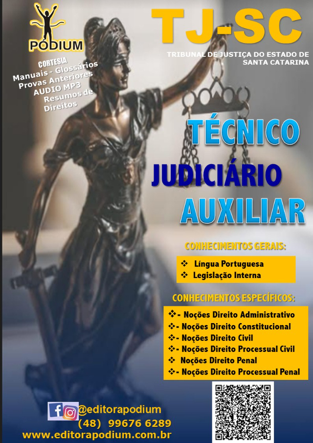 APOSTILA CONCURSO TJSC TCNICO JUDICIRIO AUXILIAR 2024