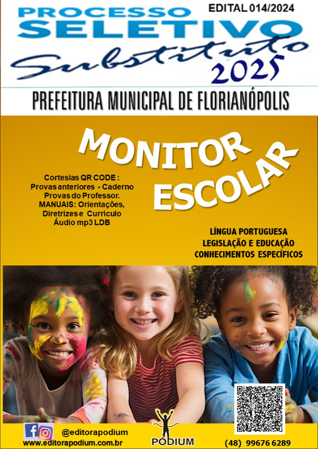 APOSTILA PROCESSO SELETIVO FLORIANPOLIS MONITOR ESCOLAR 2024 2025