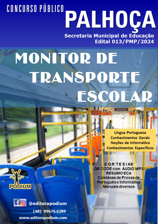 APOSTILA CONCURSO PALHOA MONITOR DE TRANSPORTE ESCOLAR 2024