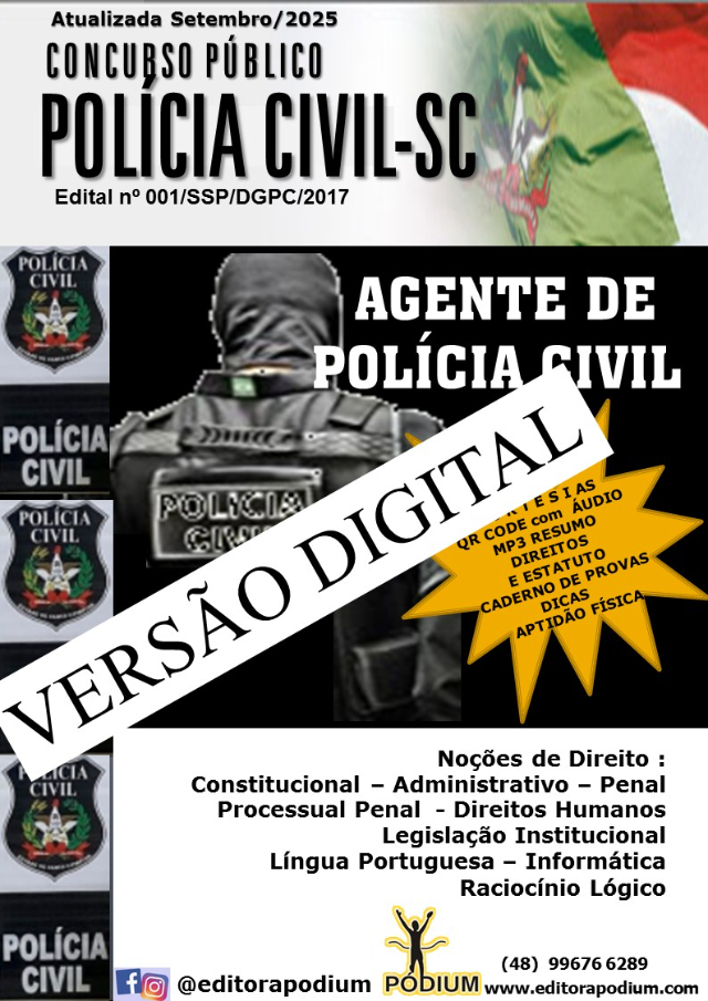 APOSTILA CONCURSO POL�CIA CIVIL SC AGENTE DE POL�CIA - VERS�O DIGITAL