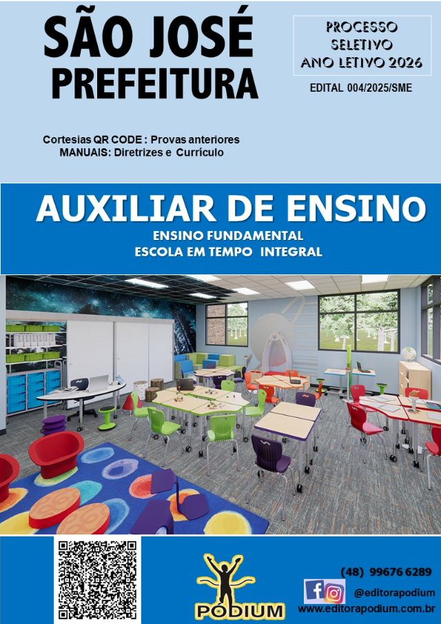 APOSTILA AUXILIAR DE ENSINO - ENSINO FUNDAMENTAL/ESCOLA TEMPO EM INTEGRAL ACT SO JOS ANO LETIVO 2026