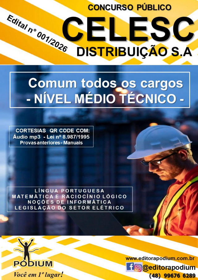 APOSTILA CONCURSO CELESC 2026 TODOS NÍVEL MÉDIO E TÉCNICO