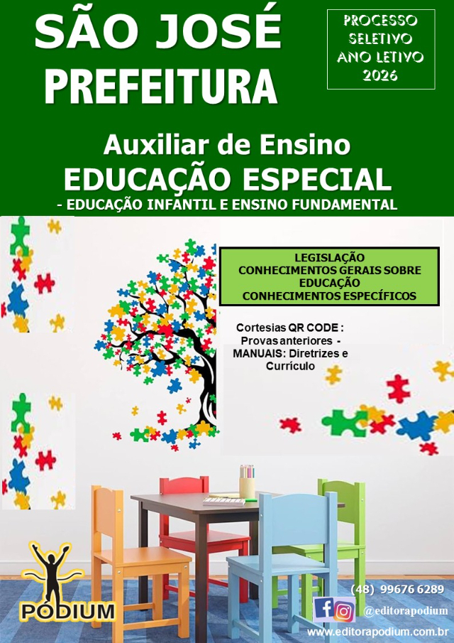 APOSTILA AUXILIAR DE ENSINO EDUCAÇÃO ESPECIAL ACT SÃO JOSÉ