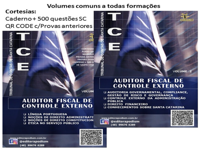APOSTILAS PREPARAT�RIAS CONCURSO TCE-SC AUDITOR FISCAL DE CONTROLE EXTERNO VOLUMES 1-2