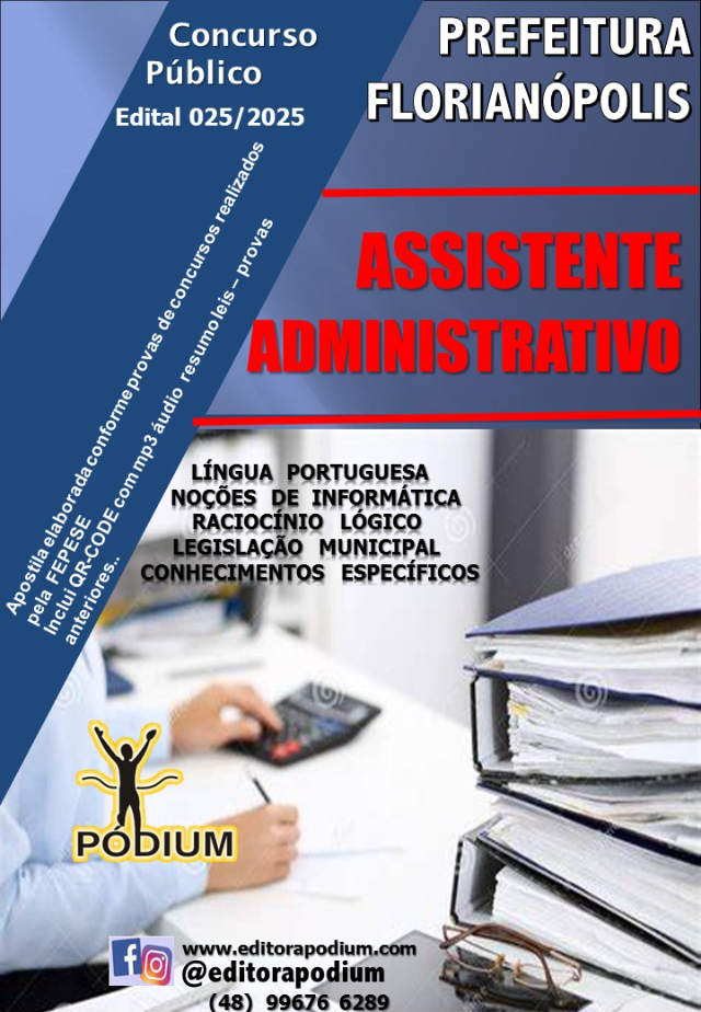 APOSTILA CONCURSO FLORIAN�POLIS ASSISTENTE ADMINISTRATIVO 2026