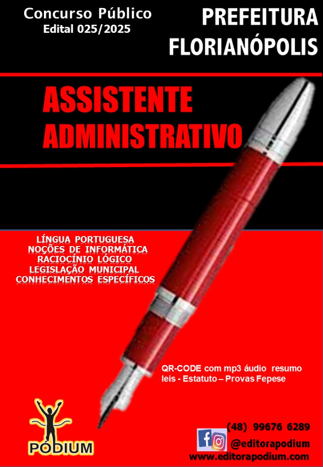 APOSTILA CONCURSO FLORIAN�POLIS ASSISTENTE ADMINISTRATIVO 2026