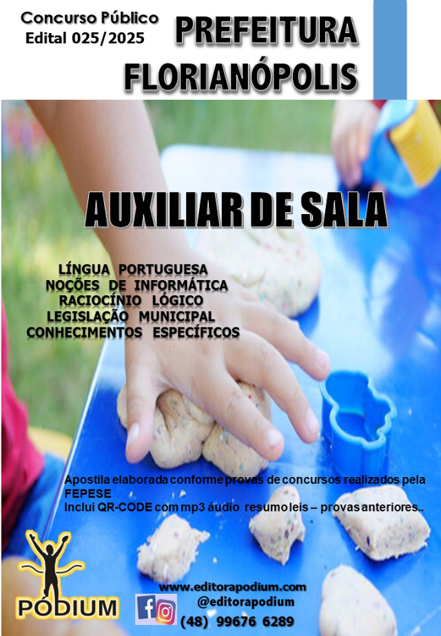APOSTILA CONCURSO FLORIAN�POLIS AUXILIAR DE SALA 2026
