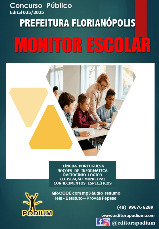 APOSTILA CONCURSO FLORIAN�POLIS MONITOR ESCOLAR 2026