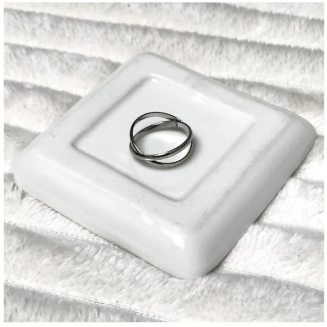 Anel de a�o inox dois fios sobrepostos