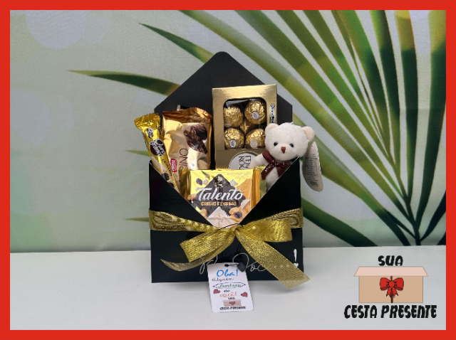 Cesta de Chocolate - caixa envelope - Ref. 716