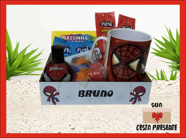 Cesta Infantil Homem Aranha - Ref. 015